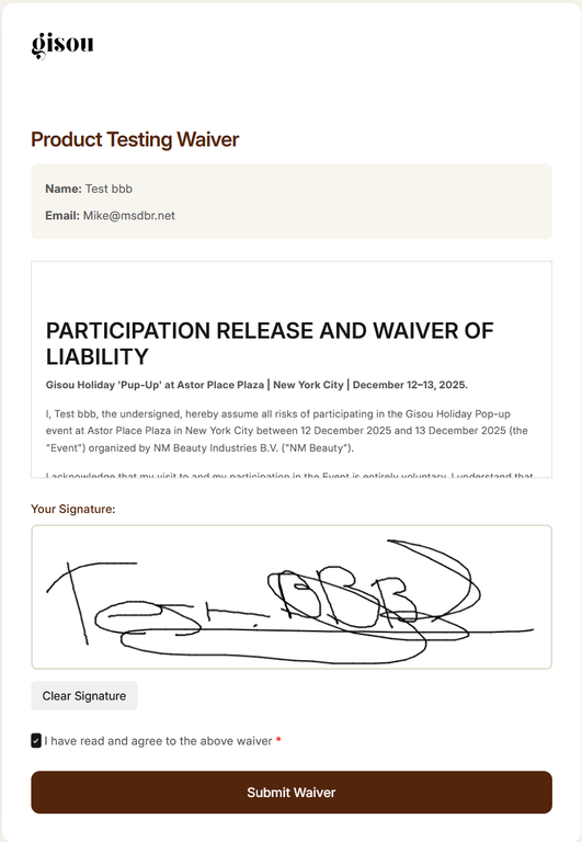 Waiver Form